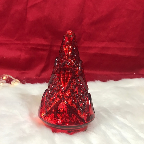 Bella Luxx Holiday Led Light Up Red Mercury Glass Christmas Tree